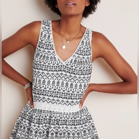 Anthropologie Maeve Embroidered Peplum Tank Top 💕 - Picture 2 of 4